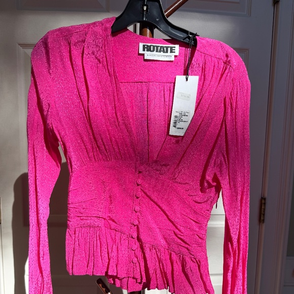 ROTATE Birger Christensen blouse Hot Pink - Picture 1 of 2